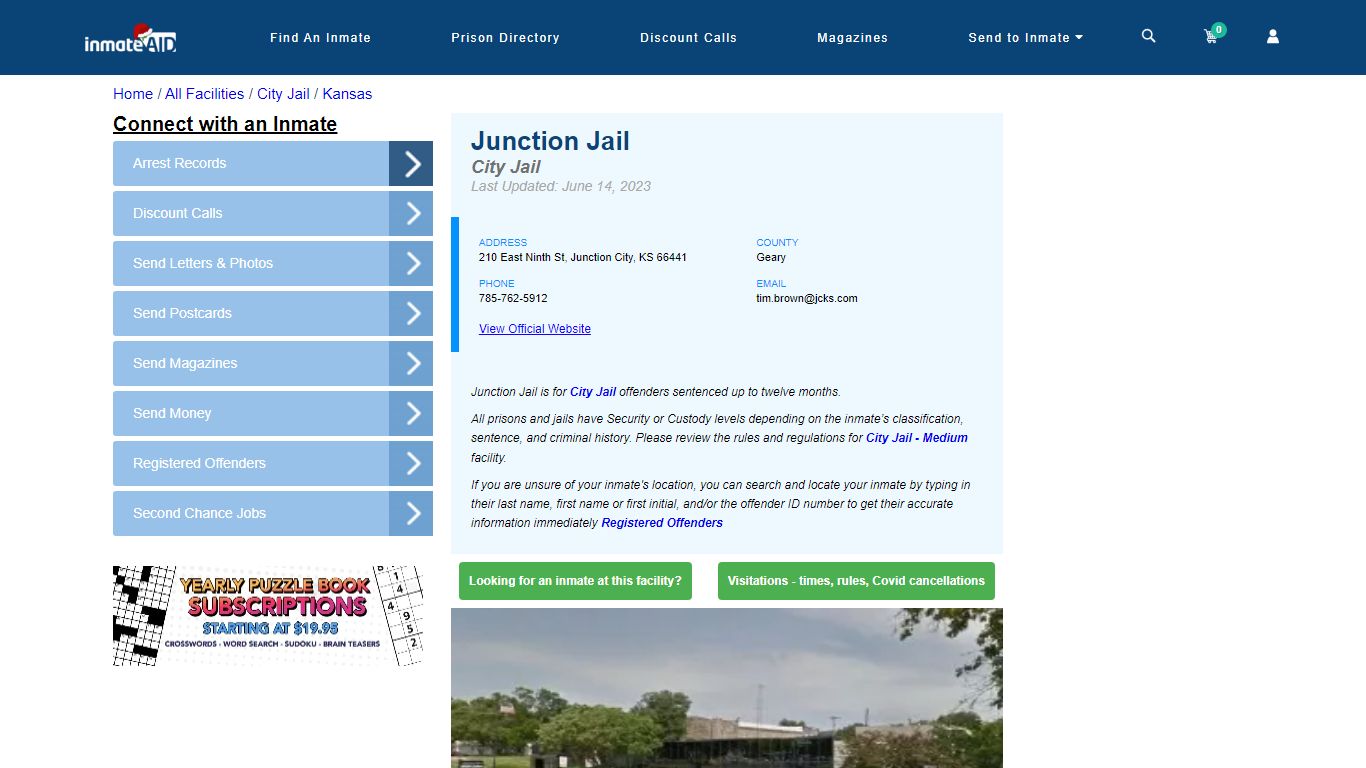 Junction Jail | Inmate Locator